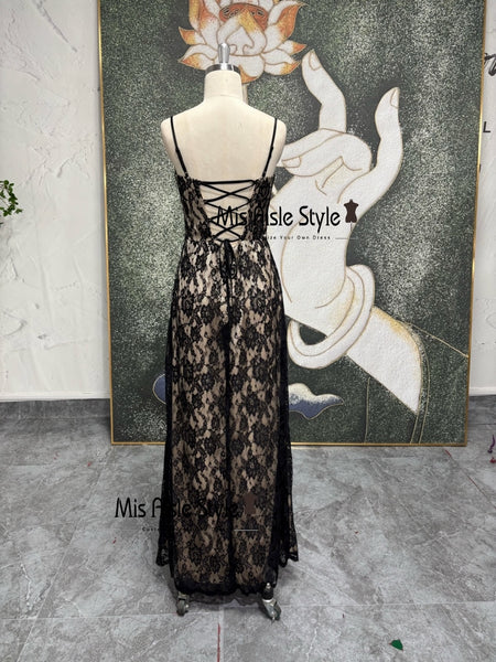 90s black prom dress Vintage And Cream Dress,90s Lace Party – misaislestyle Lilac prom dress High Neck Halter Backless If you prefer to Color:Dark Navy