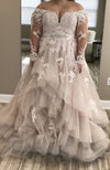 Blush plus size Wedding Dress
