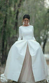 Long Sleeve Colorful Wedding Dress