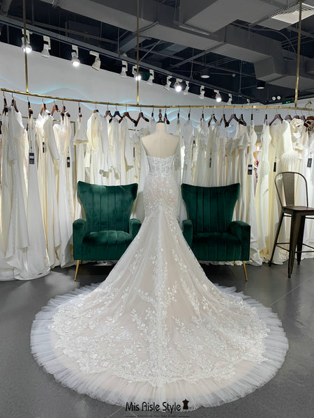 Classic Mermaid Lace Wedding Dress – misaislestyle