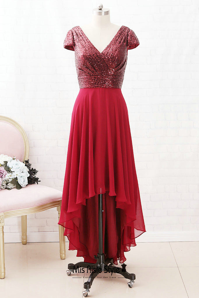 red wedding party dress