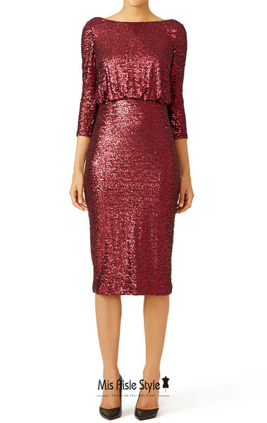 burgundy sequin dress plus size Burgundy Sequin Prom Dresses with Pockets Wide Straps Formal Dress 24005 Custom Colors / 24W
