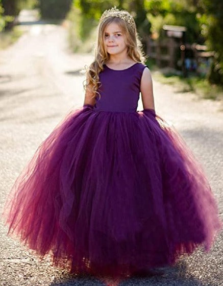grape flower girl dress