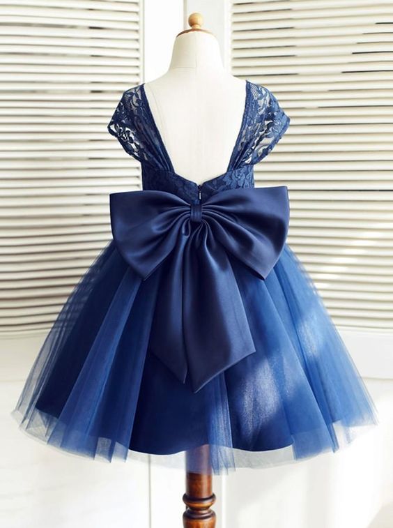 navy blue girls birthday party dress