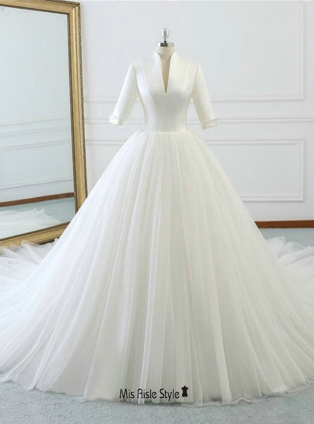 long sleeve vintage  wedding dress