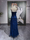 90S Navy Blue Prom Dress 