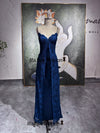 Vintage Navy Blue Prom Dress 