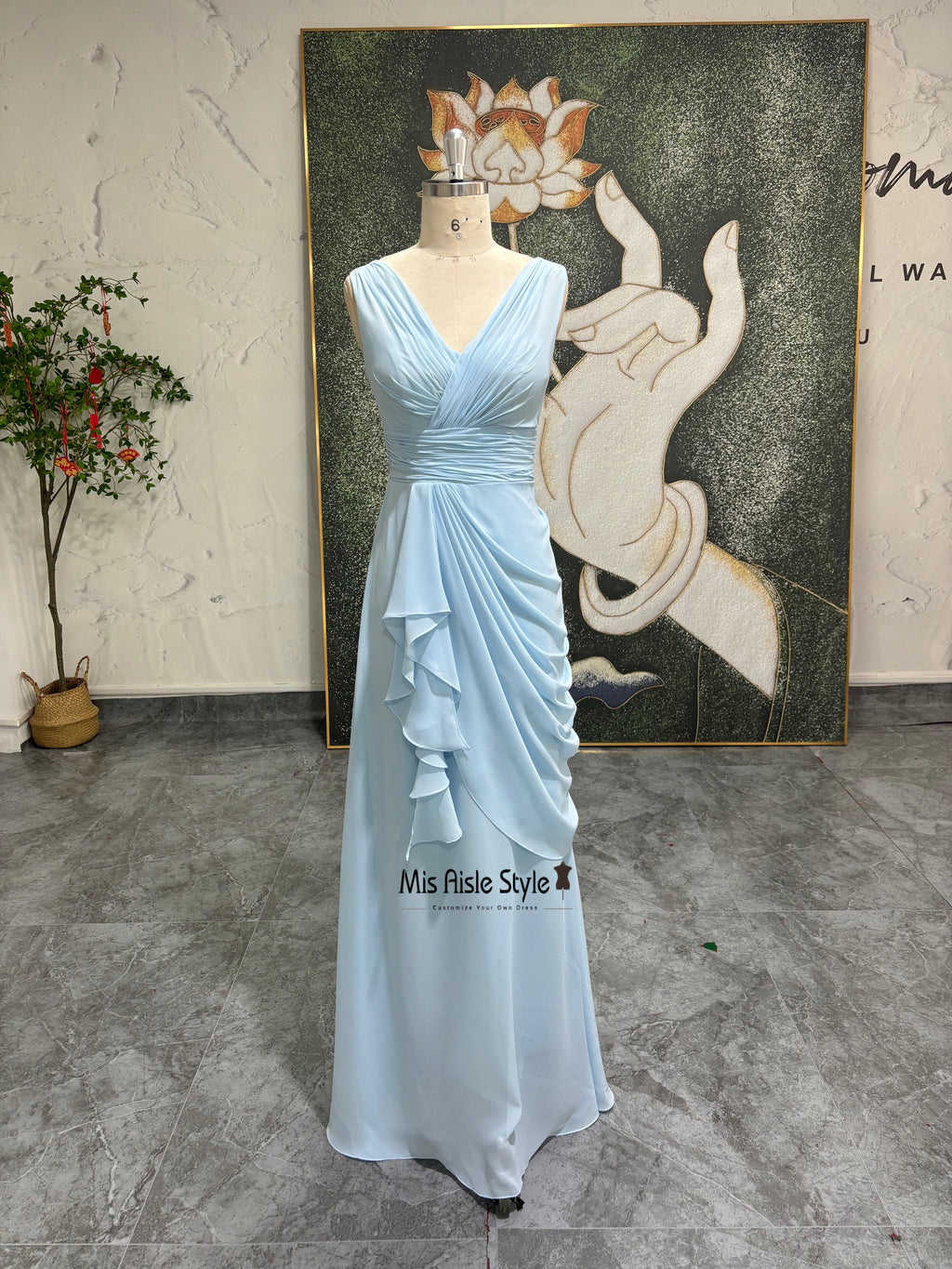 Ice Blue Bridesmaid Dress