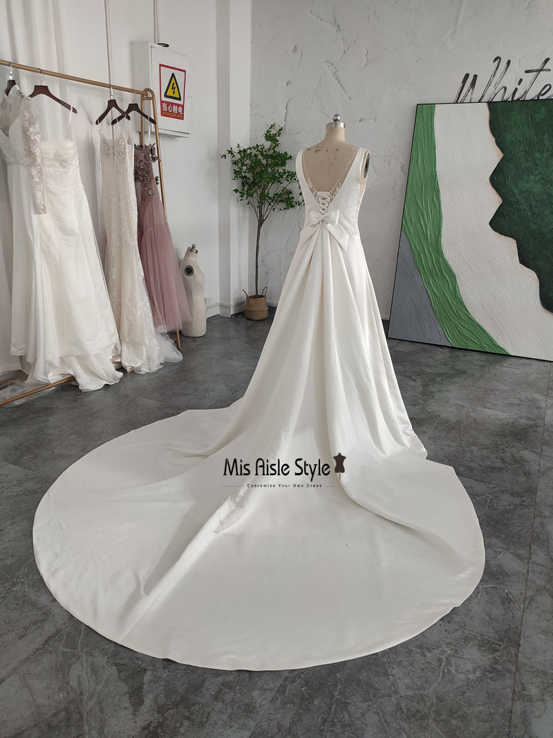 Ivory Satin Wedding Dress