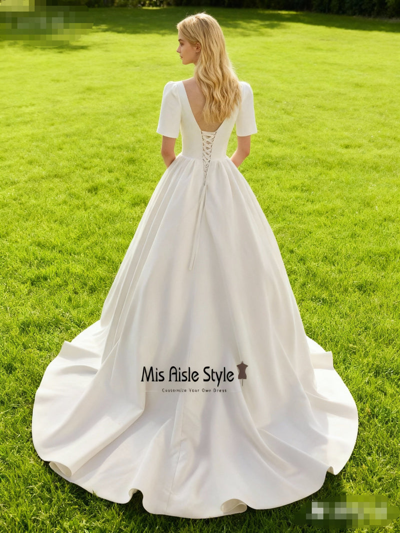 Short Sleeve Wedding Dress