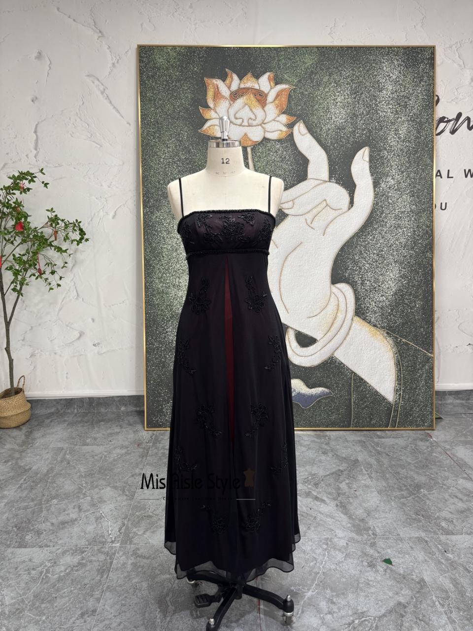 red and black mesh prom dress Summer Wedding Guest Dress | Barb Mesh Maxi Dress - Black/Red