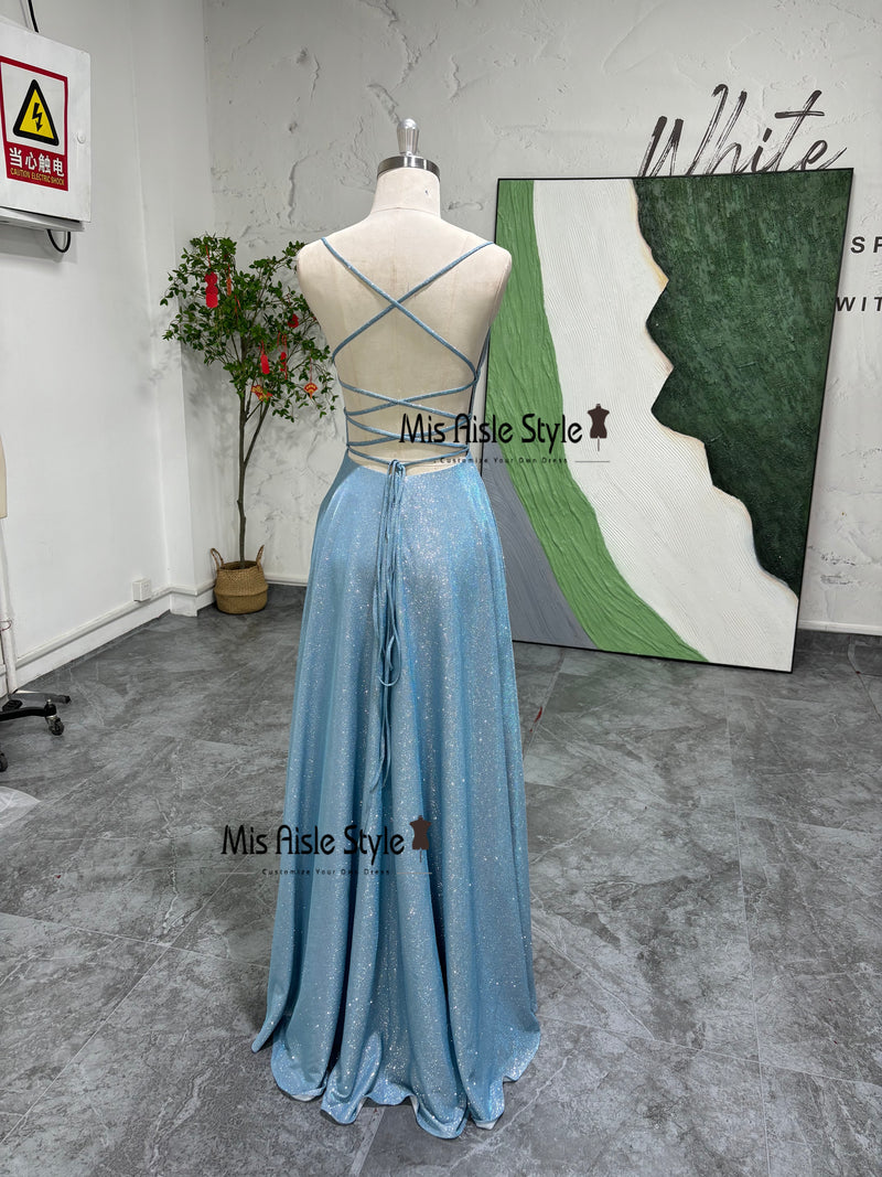 Blue Sparkle Prom Dress