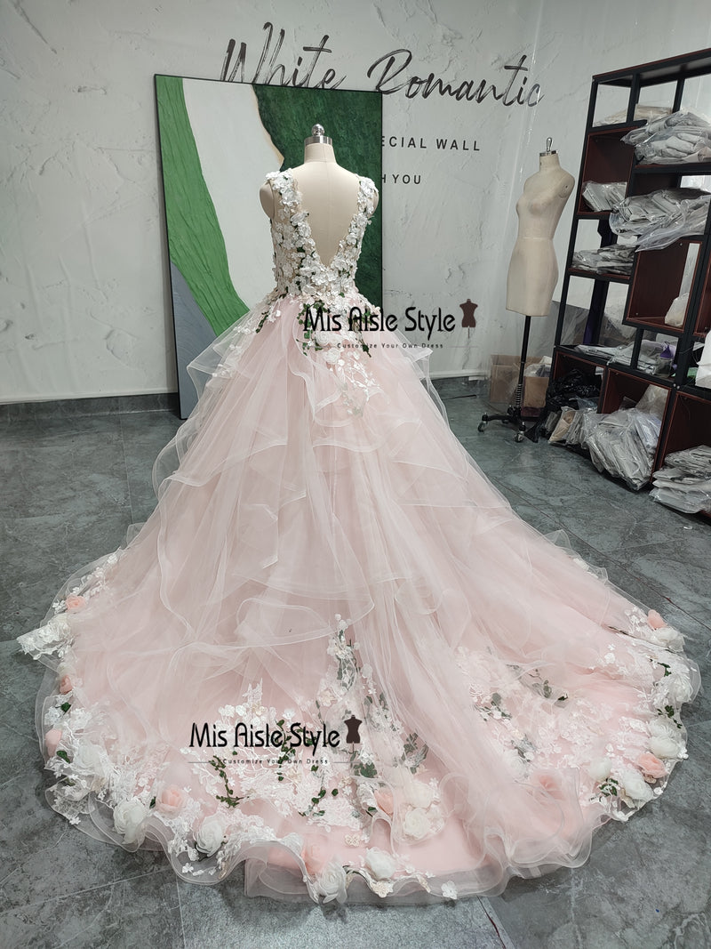 Floral Plus Size Wedding Dress