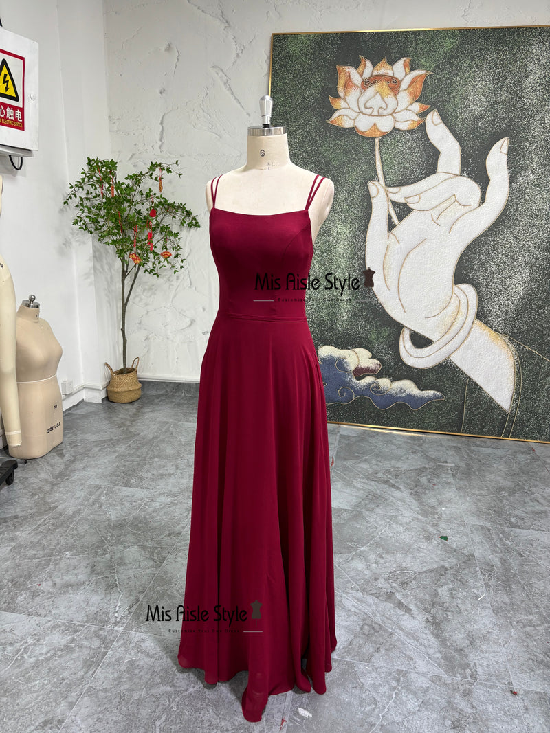 Double Spaghetti Straps Bridesmai Dress