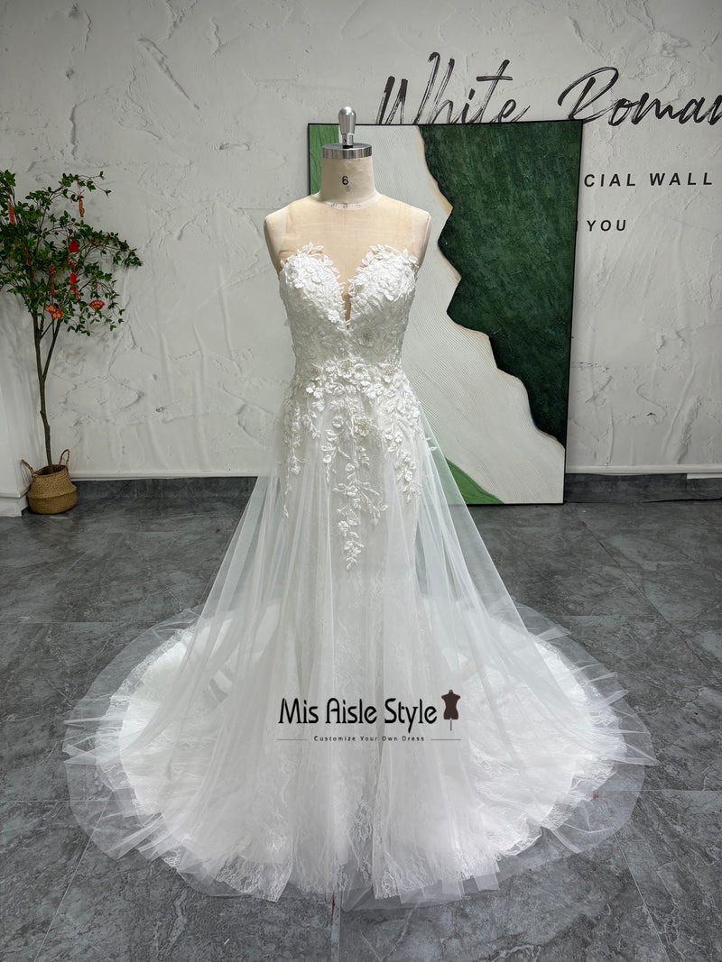 Illusion Summer Wedding Dress