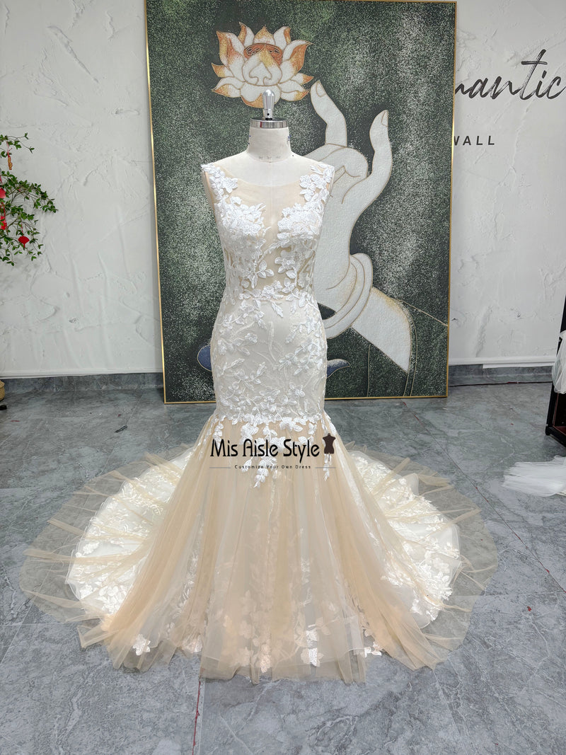 Colorful Lace Wedding Dress