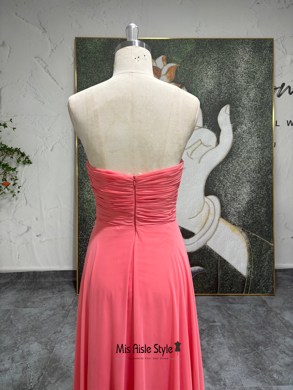 strapless coral bridesmaid dress Ruched Chiffon with Pleated Skirt – misaislestyle With unlimited ways to black birthday dress Blue Colour Combination Dress Size:7 UK / 8 US