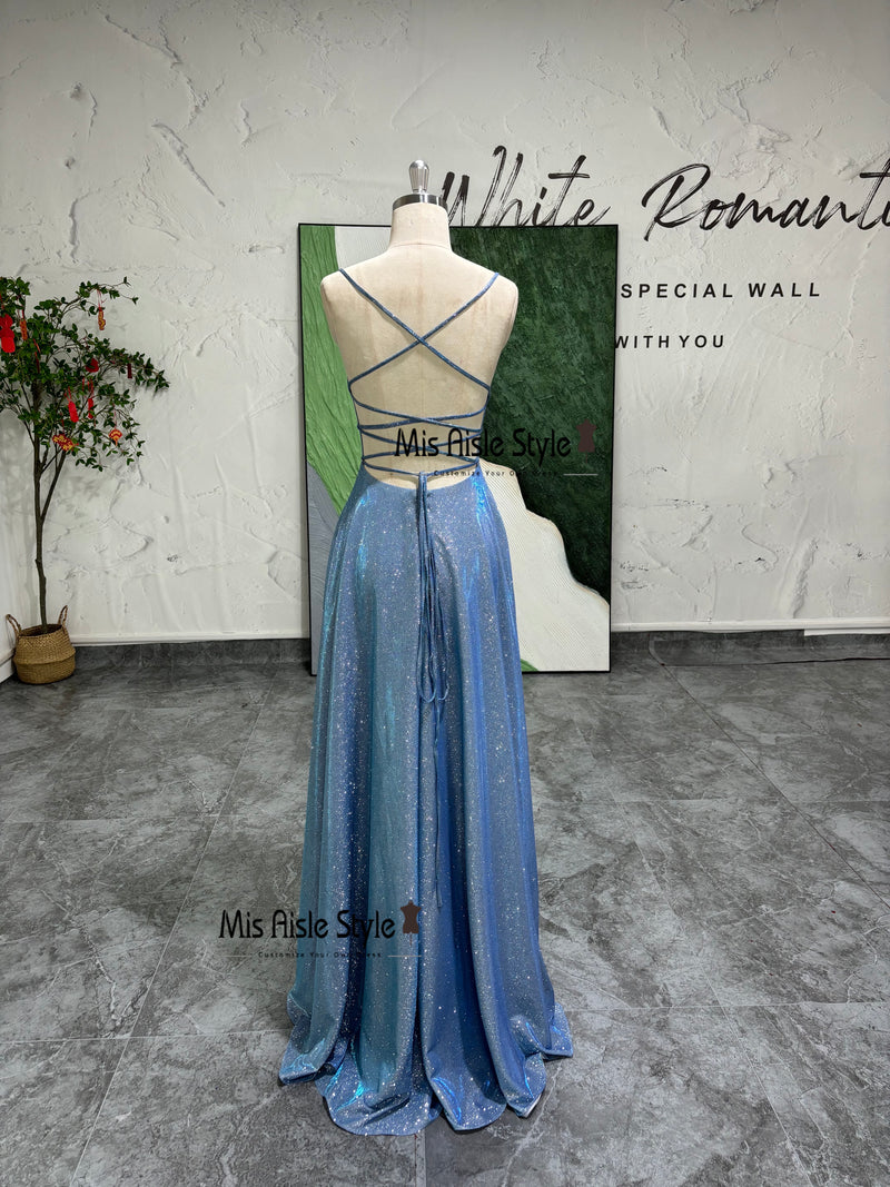 Blue Sparkle Prom Dress