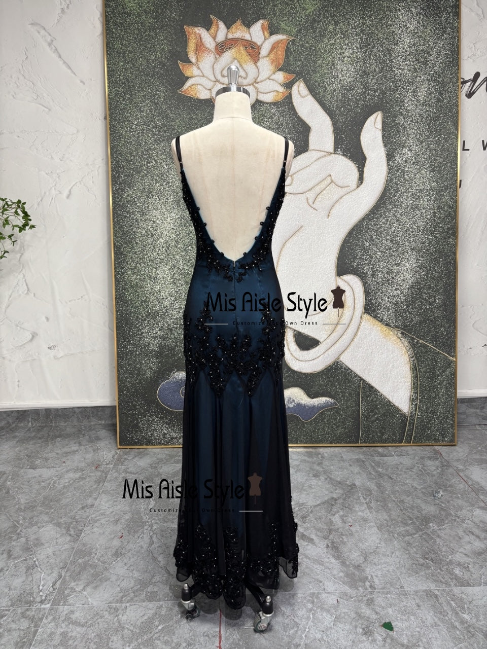 Vintage open back Prom Dress