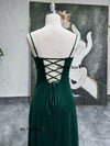 Vintage Square Neckline Beaded Green 2000S Prom Dress