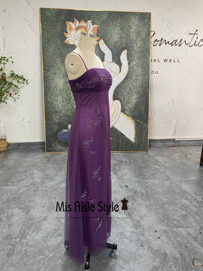 beaded purple prom dress Vintage – misaislestyle Zara Striped, Fitted, Black Color:Periwinkle Silver royal purple prom dress See strapless long formal Natural Waistline