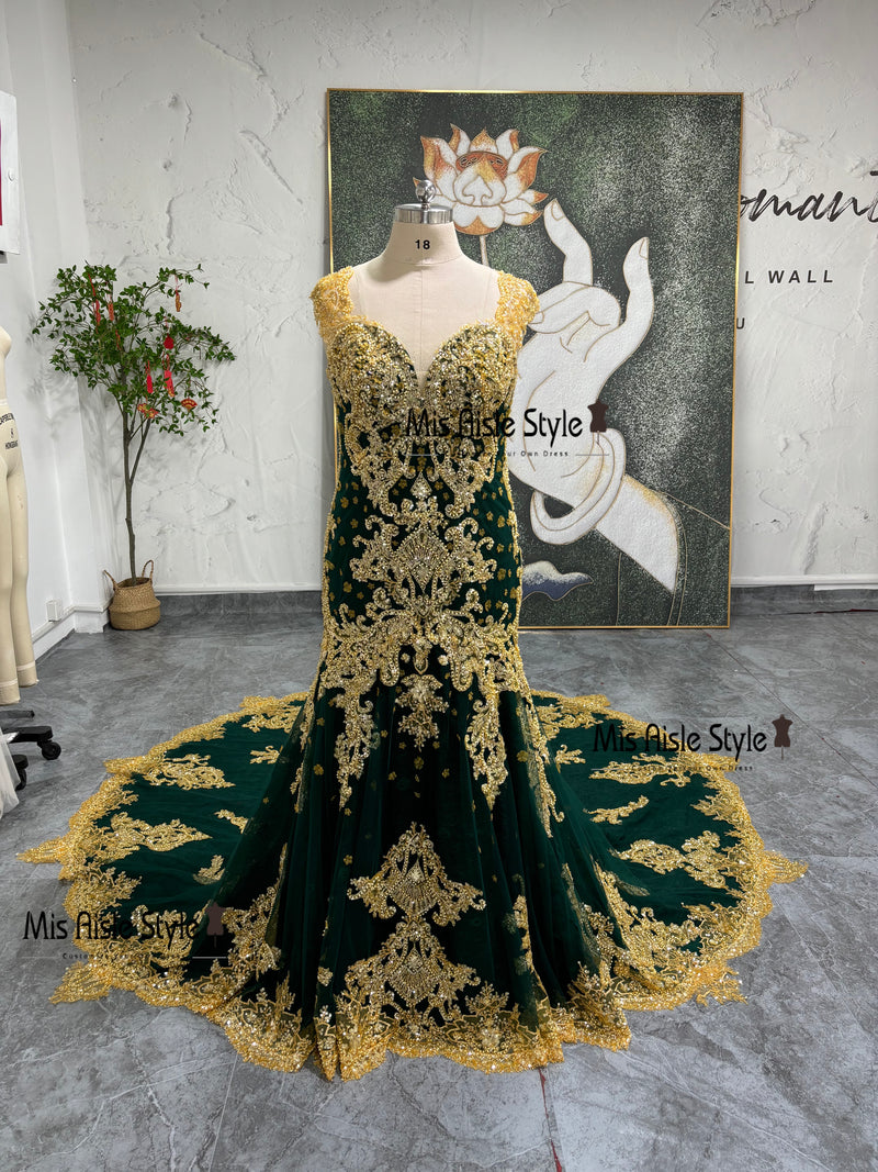 Beaded Colorful Wedding Dress