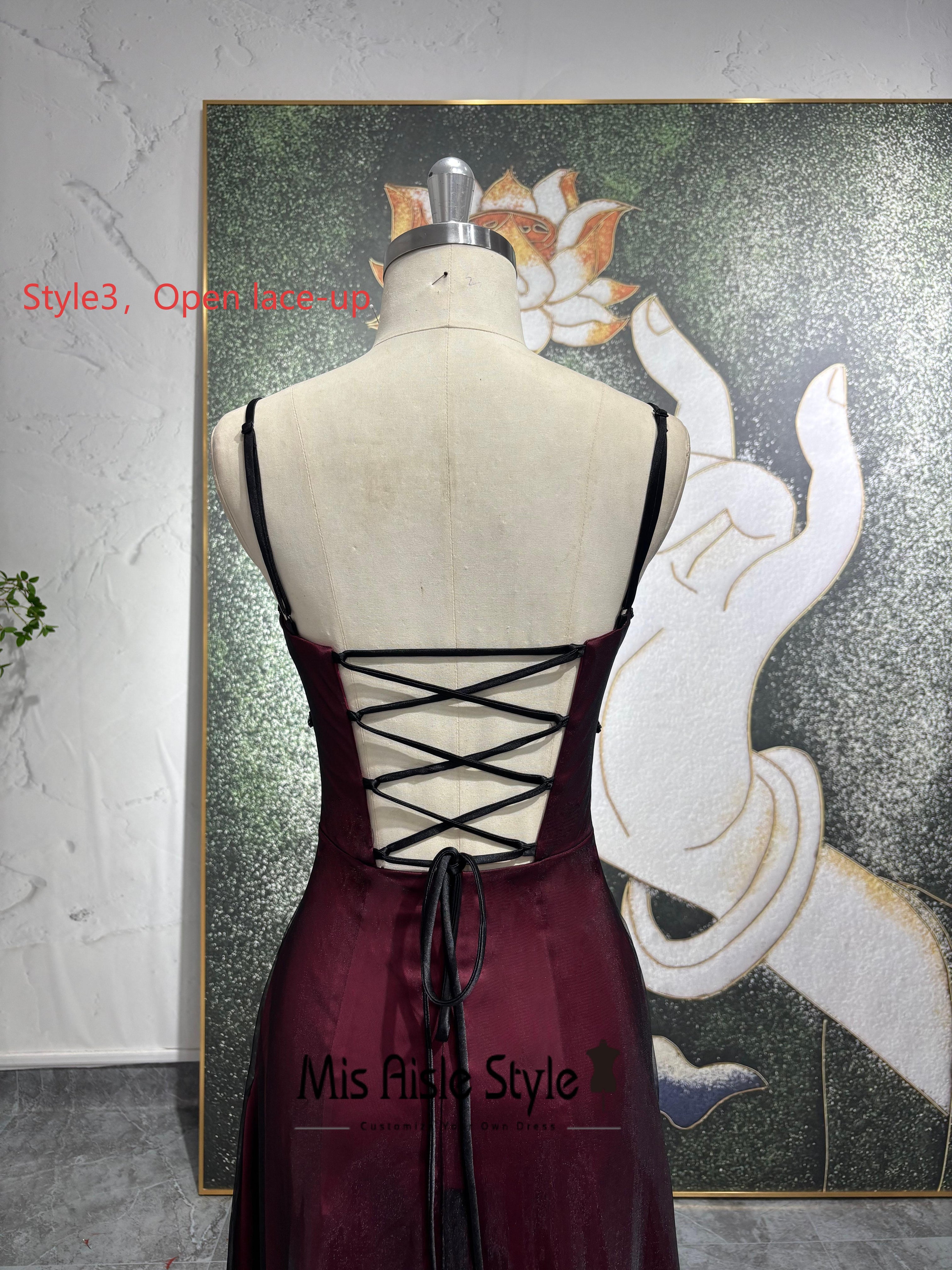 Square Neckline Black and Red Beaded Prom Dress – misaislestyle