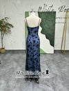 Vintage Fit and Flare Square Neckline Black Lace Prom Dress