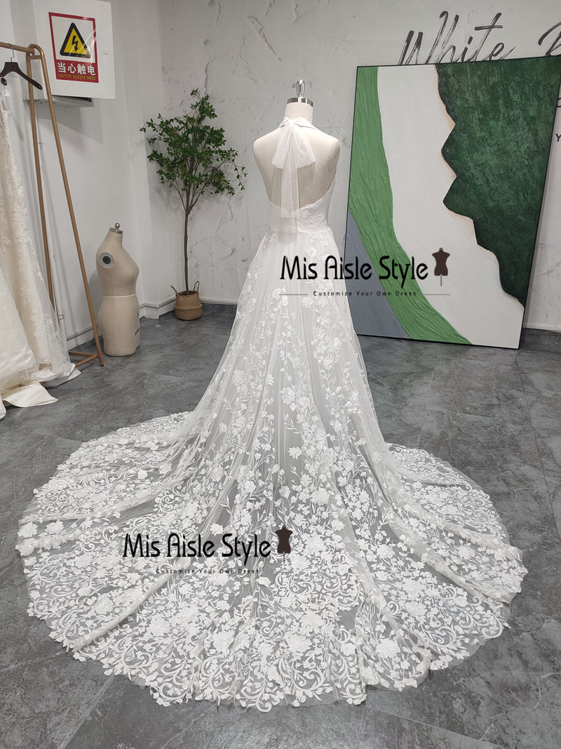 Florals Lace Wedding Dress