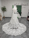 Elegant Florals Lace Wedding Dress With Veil