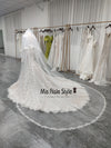 Mermaid Colorful Lace Wedding Dress With Long Veil