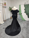 Mermaid Off Shoulder Puffy Sleeve Black Party Dress