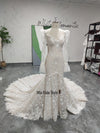 Illusion Colorful Lace Wedding Dress