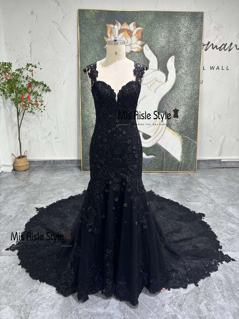 black sexy wedding dresses Gothic Black Wedding Dresses Tulle Long Sleeves Sweep Train Bridal Gowns