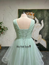 Tiered Skirt Mint Green Prom Dress