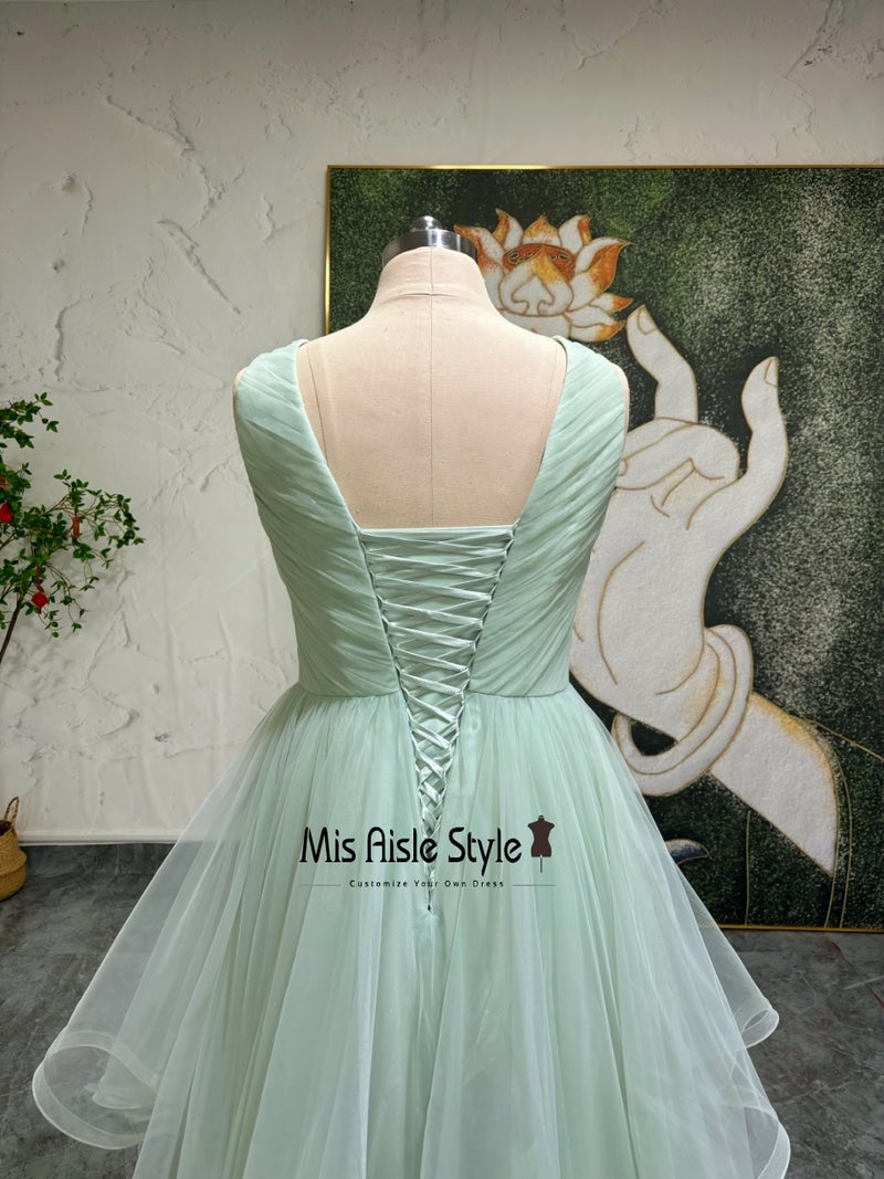 Tiered Skirt Mint Green Prom Dress