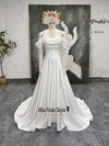 Off the Shoulder Lace Long Sleeve Slit Wedding Dress