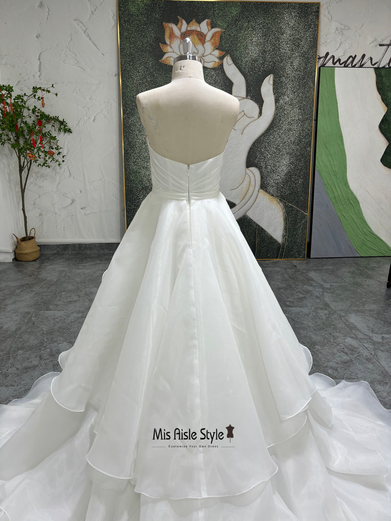 Tiered Skirt Ball Gown Wedding DressBandeau