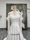Off the Shoulder v-waistline Wedding Dress