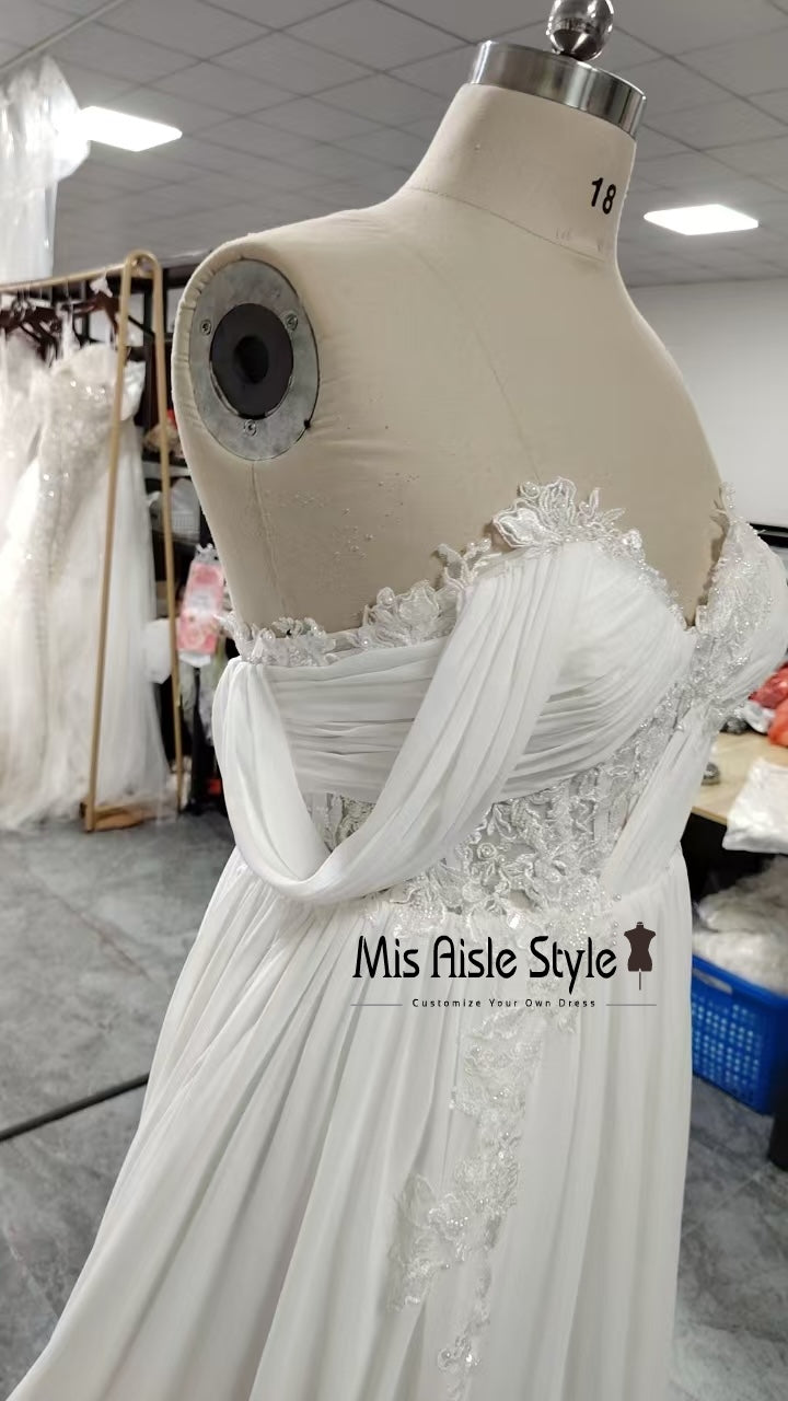One Shoulder Lace Wedding Dress