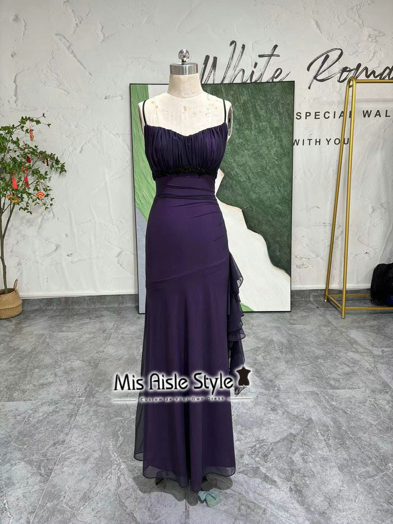 FIt and Flare Purple 90s Prom Dress