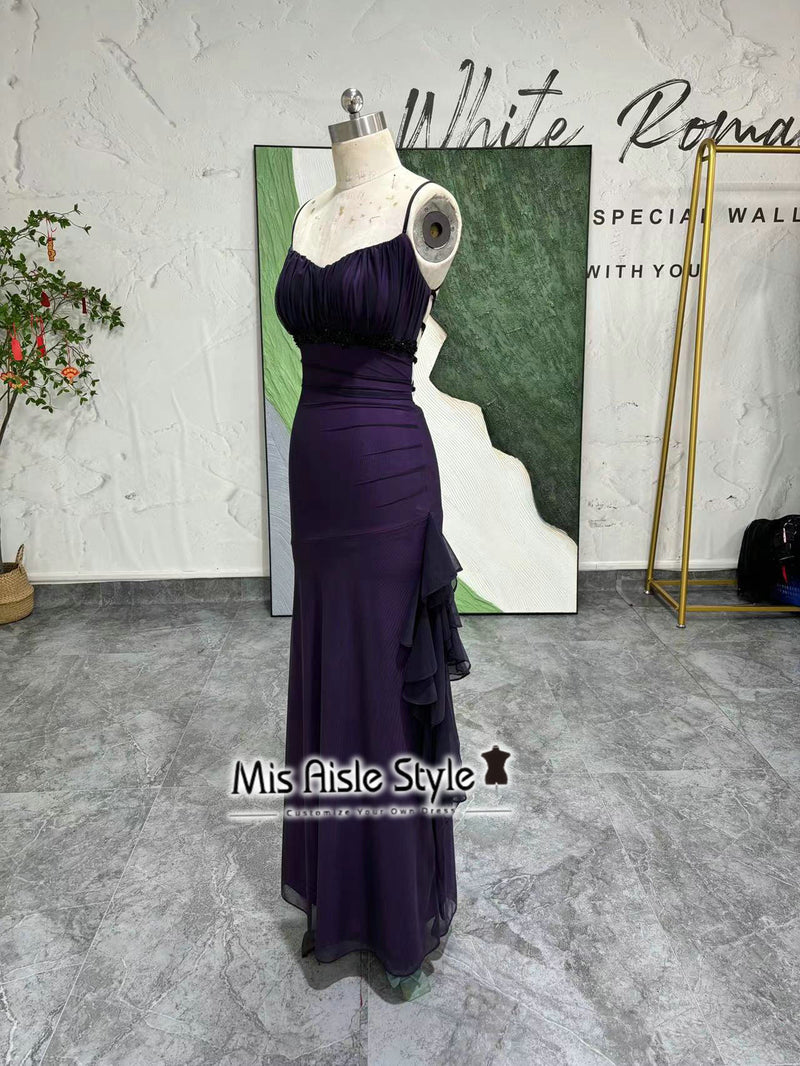 FIt and Flare Purple 90s Prom Dress