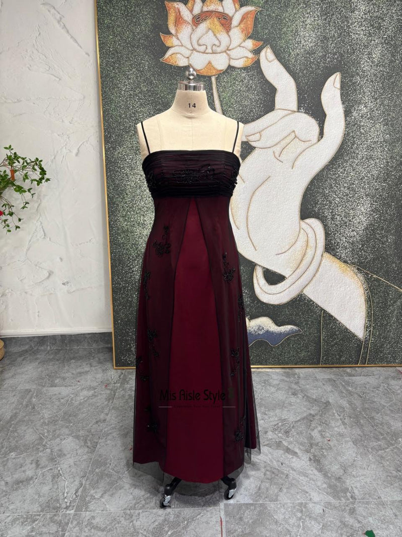 Vintage Plus Size Black And Red Prom Dress – misaislestyle