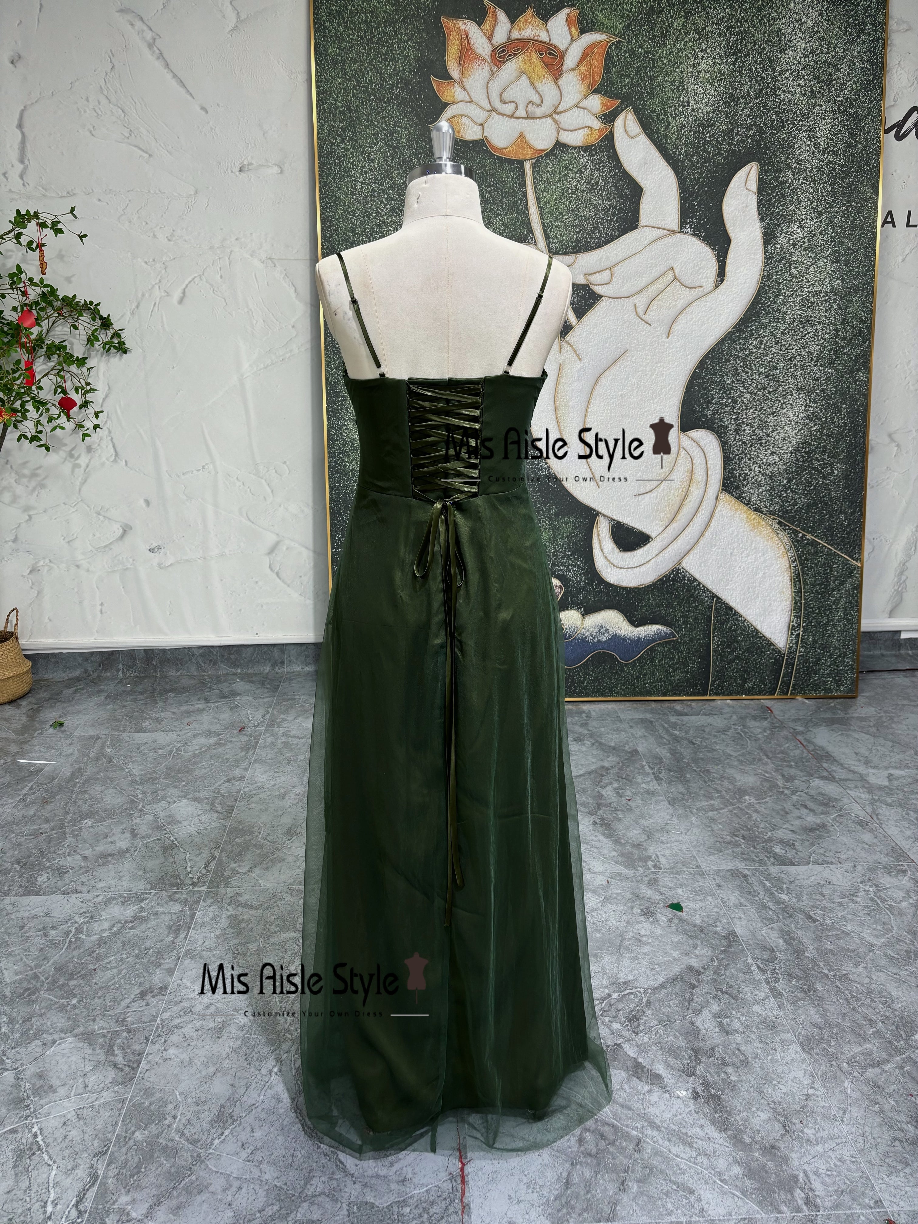 Vintage Green Prom Dress,90s Party Dress – misaislestyle