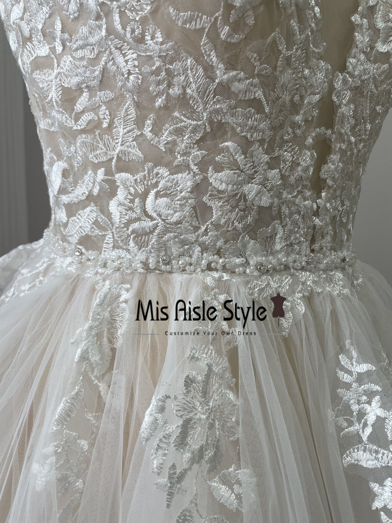 Sheer Lace Wedding Dress