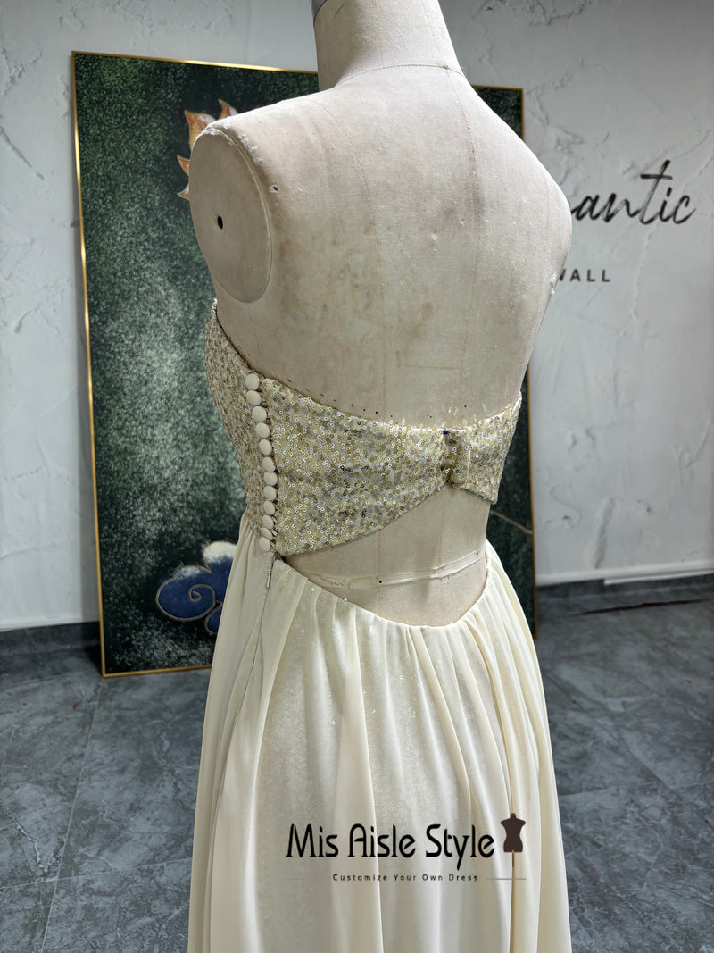 Lace -up Back Bridesmaid Dress