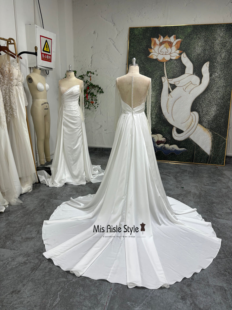 Sexy Long Sleeve Sparkle Wedding Dress