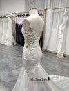 Spaghetti Straps V-back Lace Wedding Dress