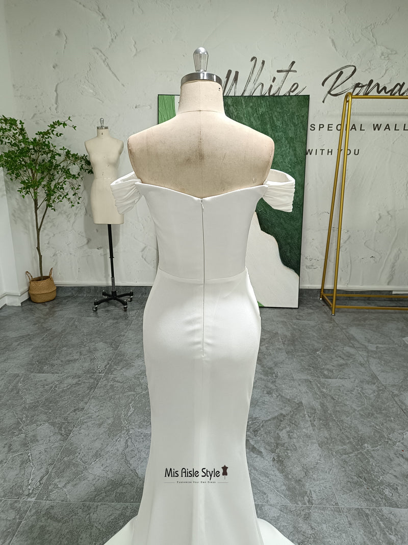 Off Shoulder Sleeve Wedding Dress