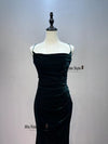 Vintage Dark Green Velvet Prom Dress